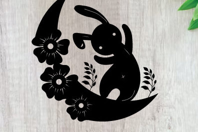 Intra απο ξύλο plywood  Χρώμα wenge 3mm-4mm πάχος - Easter Bunny Metal Wall Art Laser Δίασταση 40x50 cm INTRAFABR-115917559