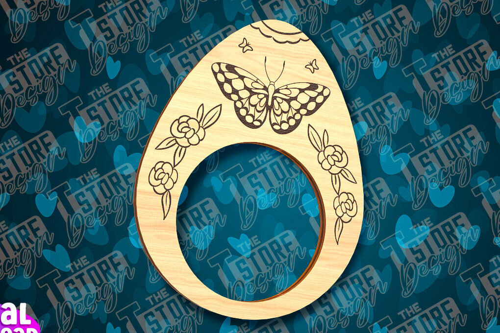 Σετ των 2 Intra απο ξύλο plywood  Χρώμα wenge 3mm-4mm πάχος - Πασχαλινά δαχτυλίδια χαρτοπετσέτας με λέιζερ Δίασταση 15x15 cm INTRAFABR-103177699