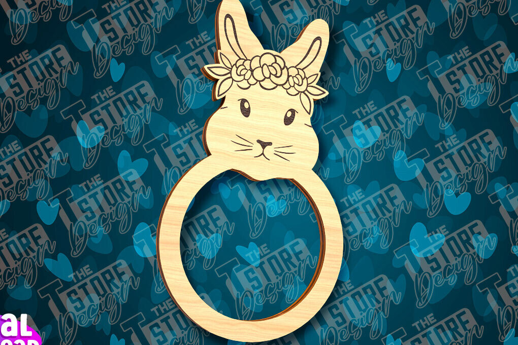 Σετ των 2 Intra απο ξύλο plywood  Χρώμα wenge 3mm-4mm πάχος - Πασχαλινά δαχτυλίδια χαρτοπετσέτας με λέιζερ Δίασταση 15x15 cm INTRAFABR-104987675