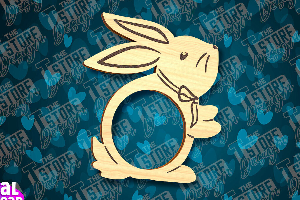 Σετ των 2 Intra απο ξύλο plywood  Χρώμα wenge 3mm-4mm πάχος - Πασχαλινά δαχτυλίδια χαρτοπετσέτας με λέιζερ Δίασταση 15x15 cm INTRAFABR-103177565