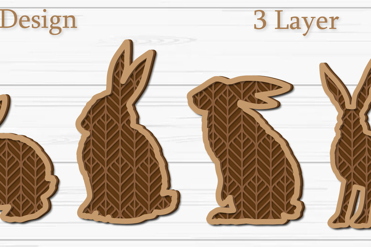 Σετ των 2 Intra απο ξύλο plywood  Χρώμα wenge 3mm-4mm πάχος - Στολίδι Πασχαλινό λαγουδάκι , Μπρελόκ Λαγουδάκι Δίασταση 4x4 cm INTRAFABR-121339878