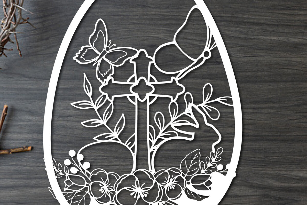 Σετ των 2 Intra απο ξύλο plywood  Χρώμα wenge 3mm-4mm πάχος - Πασχαλινό λαγουδάκι Paper Cut Δίασταση 15x15 cm INTRAFABR-98580273