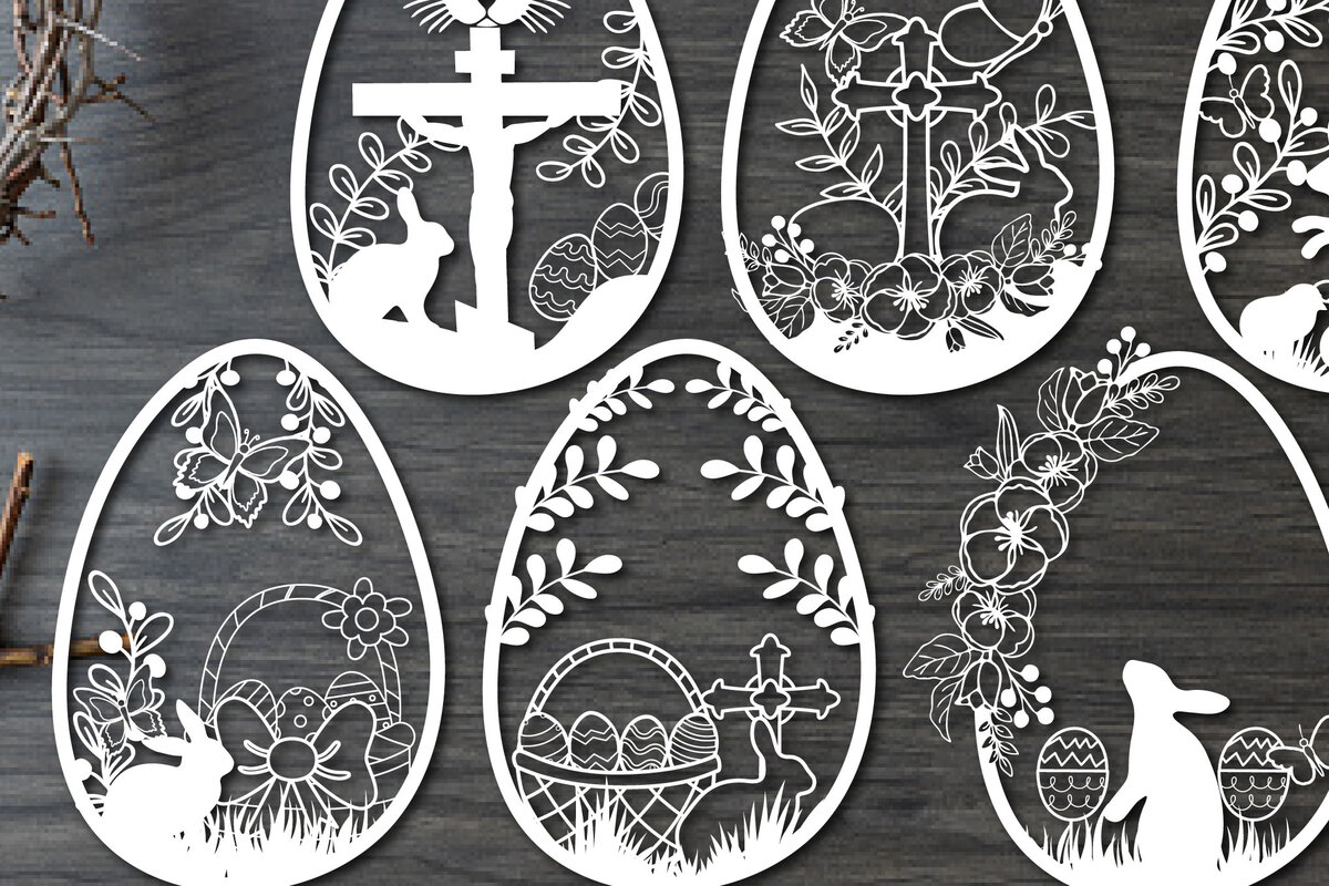 Σετ των 2 Intra απο ξύλο plywood  Χρώμα wenge 3mm-4mm πάχος - Πασχαλινό λαγουδάκι Paper Cut Bundle Δίασταση 15x15 cm INTRAFABR-98581085