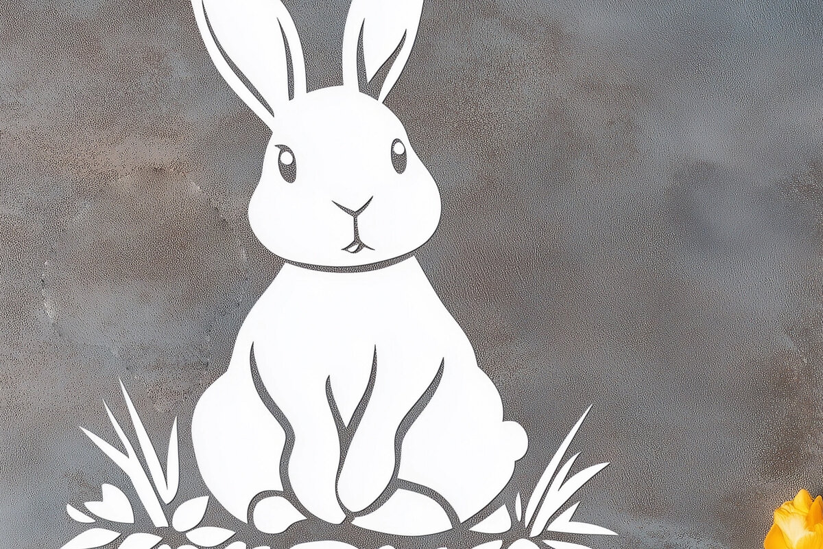 Σετ των 2 Intra απο ξύλο plywood  Χρώμα wenge 3mm-4mm πάχος - Πασχαλινό λαγουδάκι Paper Cut Cut Δίασταση 4x4 cm INTRAFABR-125337779