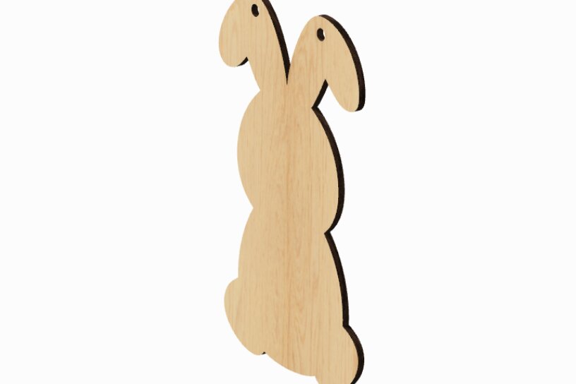 Σετ των 2 Intra απο ξύλο plywood  Χρώμα wenge 3mm-4mm πάχος - Αρχεία κοπής με λέιζερ Easter Bunny Sign Δίασταση 9x15 cm INTRAFABR-120985187