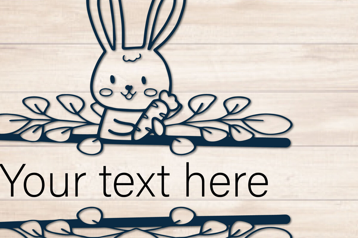 Σετ των 2 Intra απο ξύλο plywood  Χρώμα wenge 3mm-4mm πάχος - αποκοπής μονόγραμμα Split Easter Bunny Δίασταση 4x4 cm INTRAFABR-66367468