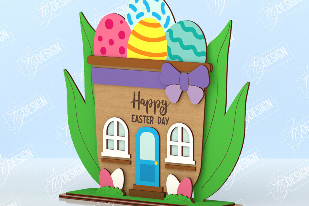 Σετ των 2 Intra απο ξύλο plywood  Χρώμα wenge 3mm-4mm πάχος - Πασχαλινό Λαγουδάκι Σπίτι | Διακόσμηση σπιτιού Δίασταση 15x15 cm INTRAFABR-115962842