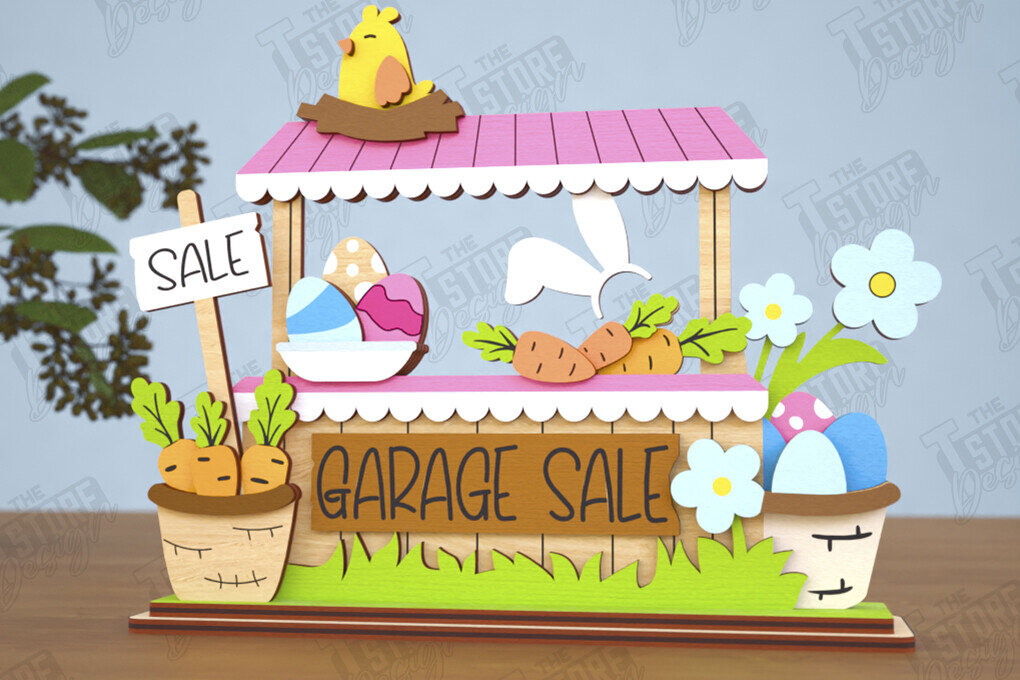 Σετ των 2 Intra απο ξύλο plywood  Χρώμα wenge 3mm-4mm πάχος - Πασχαλινό λαγουδάκι Standing House|Διακόσμηση Πάσχας Δίασταση 15x15 cm INTRAFABR-125419890