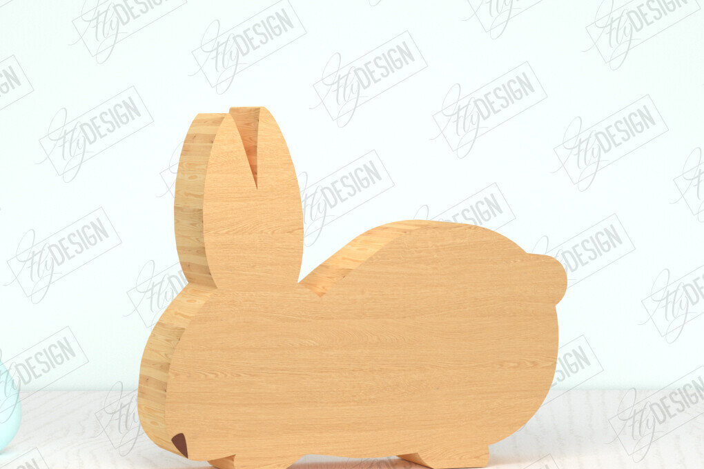 Σετ των 2 Intra απο ξύλο plywood  Χρώμα wenge 3mm-4mm πάχος - Πασχαλινό λαγουδάκι Ξύλινο ντεκόρ | Πασχαλινό σημάδι Δίασταση 15x15 cm INTRAFABR-96408971