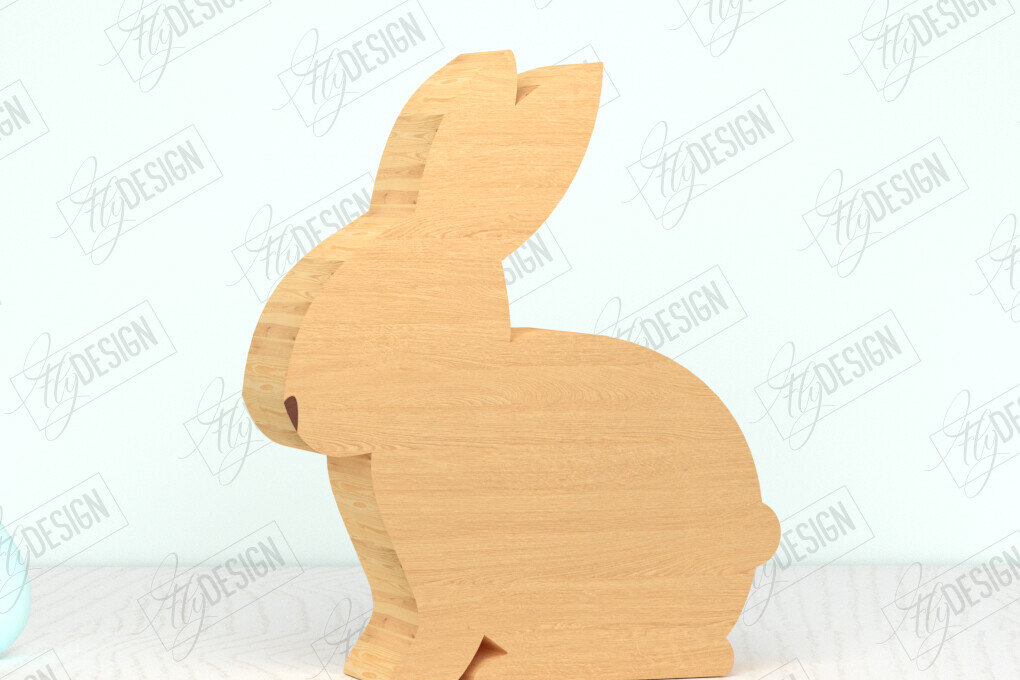 Σετ των 2 Intra απο ξύλο plywood  Χρώμα wenge 3mm-4mm πάχος - Πασχαλινό λαγουδάκι Ξύλινο ντεκόρ | Πασχαλινό σημάδι Δίασταση 15x15 cm INTRAFABR-96408982