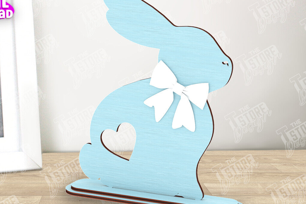 Σετ των 2 Intra απο ξύλο plywood  Χρώμα wenge 3mm-4mm πάχος - Πασχαλινό λαγουδάκι Ξύλινο ντεκόρ | Πασχαλινό περίπτερο Δίασταση 15x15 cm INTRAFABR-91872546