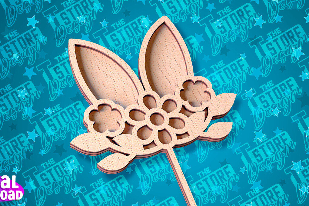 Σετ των 2 Intra απο ξύλο plywood  Χρώμα wenge 3mm-4mm πάχος - Πασχαλινό κέικ Topper | CNC Δίασταση 15x15 cm INTRAFABR-124937776