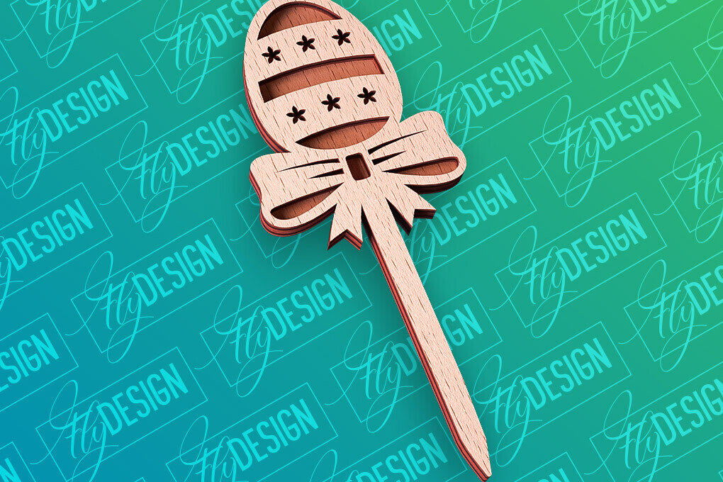 Σετ των 2 Intra απο ξύλο plywood  Χρώμα wenge 3mm-4mm πάχος - Πασχαλινό κέικ Topper | CNC Δίασταση 15x15 cm INTRAFABR-91793859