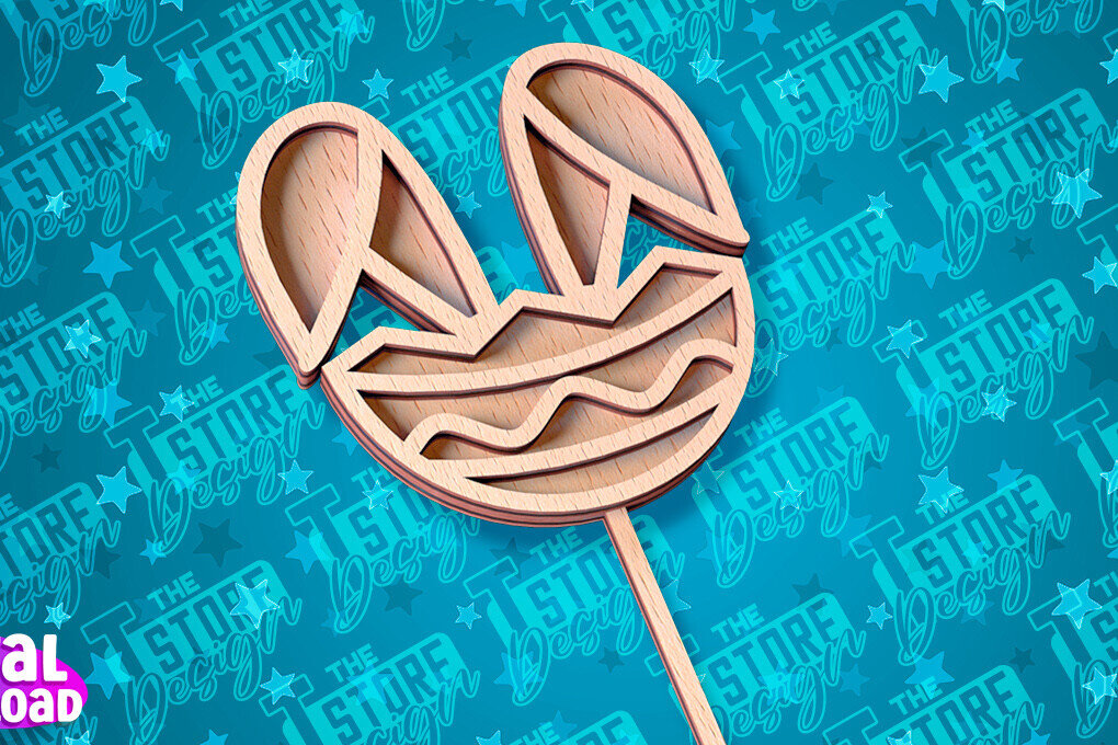 Σετ των 2 Intra απο ξύλο plywood  Χρώμα wenge 3mm-4mm πάχος - Πασχαλινό κέικ Topper | CNC Δίασταση 15x15 cm INTRAFABR-94219912