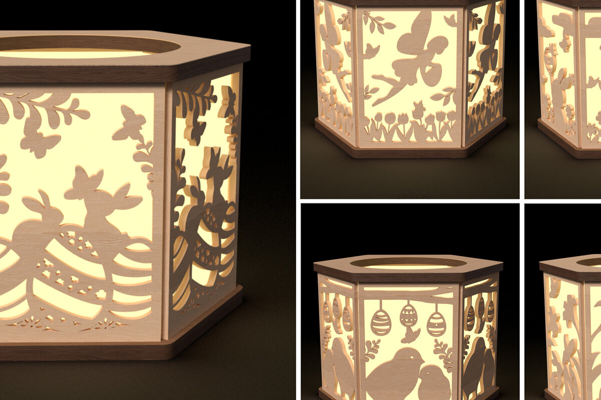 Σετ των 2 Intra απο ξύλο plywood  Χρώμα wenge 3mm-4mm πάχος - Πασχαλινή λαμπάδα Πακέτο κοπής με λέιζερ Δίασταση 6x6 cm INTRAFABR-63691604