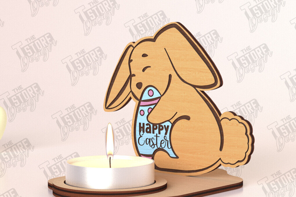 Σετ των 2 Intra απο ξύλο plywood  Χρώμα wenge 3mm-4mm πάχος - Πασχαλινή λαμπάδα | Κηροπήγιο | CNC Δίασταση 15x15 cm INTRAFABR-119785799