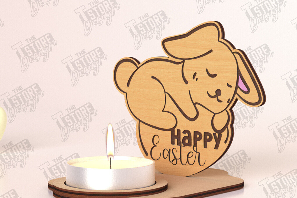 Σετ των 2 Intra απο ξύλο plywood  Χρώμα wenge 3mm-4mm πάχος - Πασχαλινή λαμπάδα | Κηροπήγιο | CNC Δίασταση 15x15 cm INTRAFABR-96505616