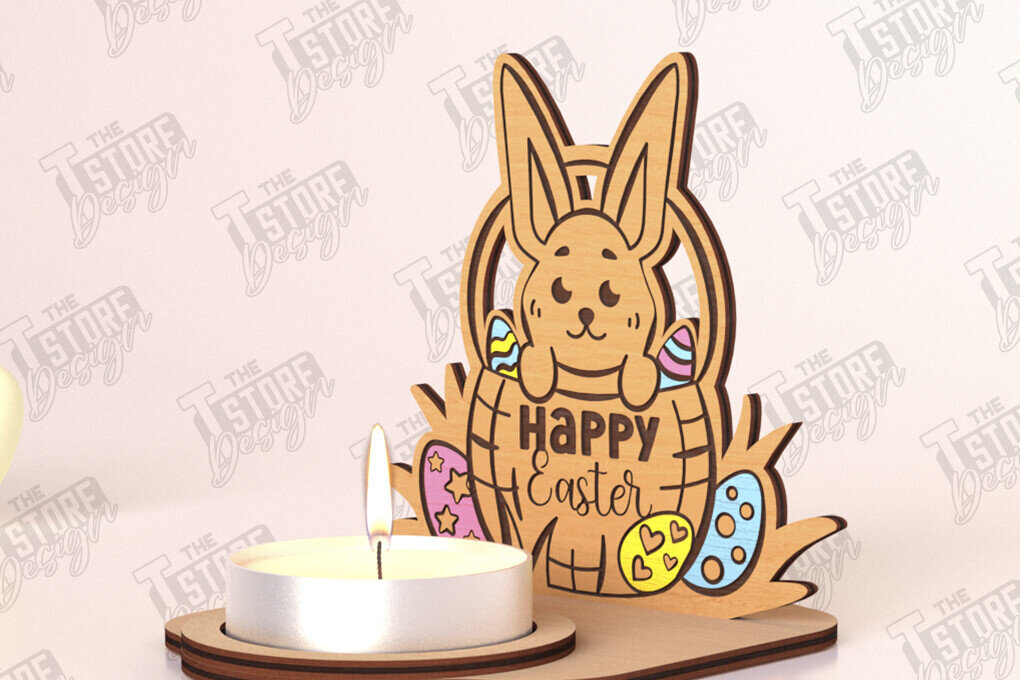 Σετ των 2 Intra απο ξύλο plywood  Χρώμα wenge 3mm-4mm πάχος - Πασχαλινή λαμπάδα | Κηροπήγιο | CNC Δίασταση 15x15 cm INTRAFABR-116727557