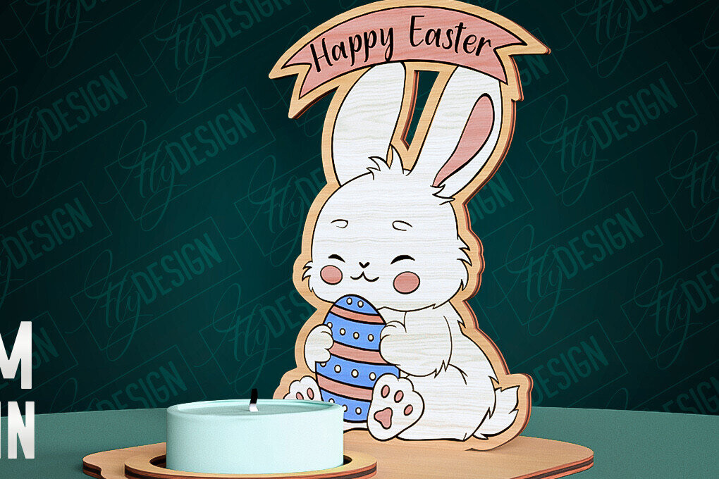 Σετ των 2 Intra απο ξύλο plywood  Χρώμα wenge 3mm-4mm πάχος - Πασχαλινή λαμπάδα κοπής με λέιζερ | CNC Δίασταση 15x15 cm INTRAFABR-116727648