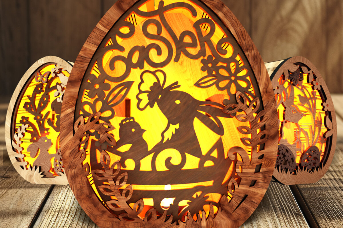 Σετ των 2 Intra απο ξύλο plywood  Χρώμα wenge 3mm-4mm πάχος - Πασχαλινές θήκες για 3 τεμάχια Δίασταση 5x5 cm INTRAFABR-97230265