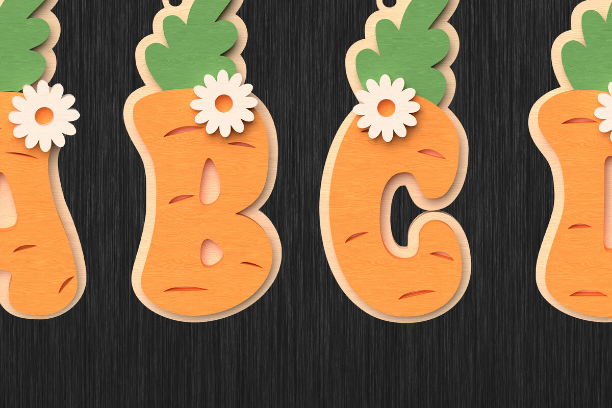 Intra απο ξύλο plywood  Χρώμα wenge 3mm-4mm πάχος - Πασχαλινό καλάθι με καρότο Ετικέτες Δίασταση 30x20 cm INTRAFABR-119867512