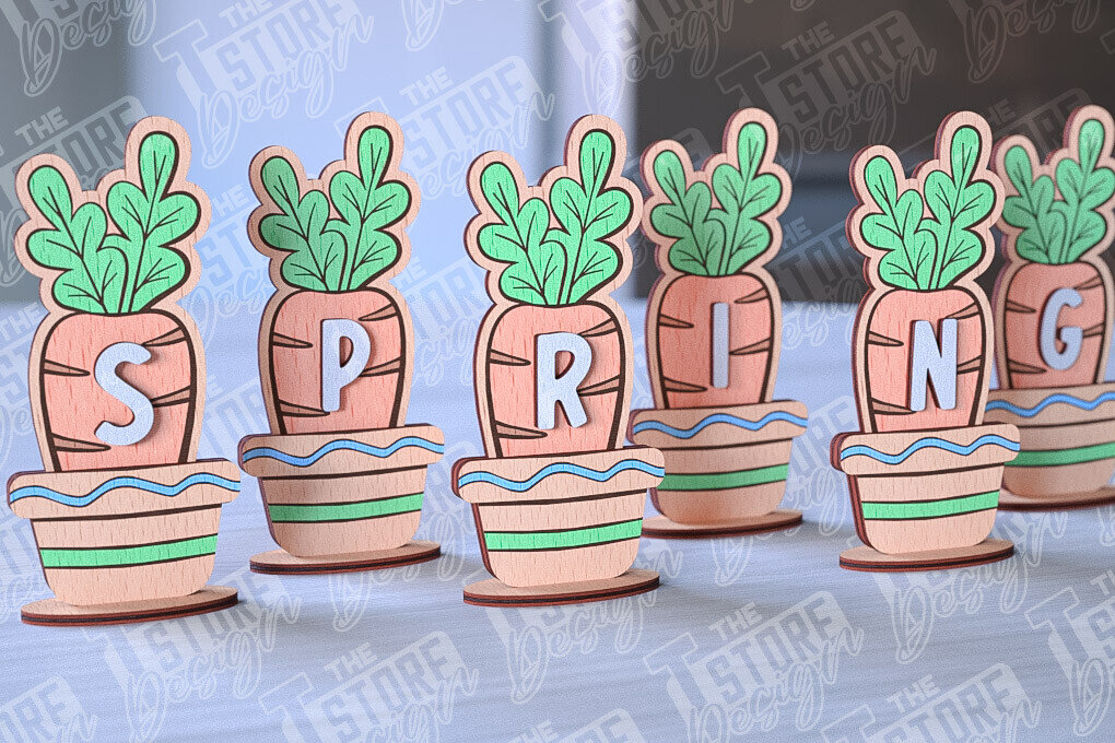 Σετ των 2 Intra απο ξύλο plywood  Χρώμα wenge 3mm-4mm πάχος - Πασχαλινά καρότα | με λέιζερ Δίασταση 15x15 cm INTRAFABR-112121287