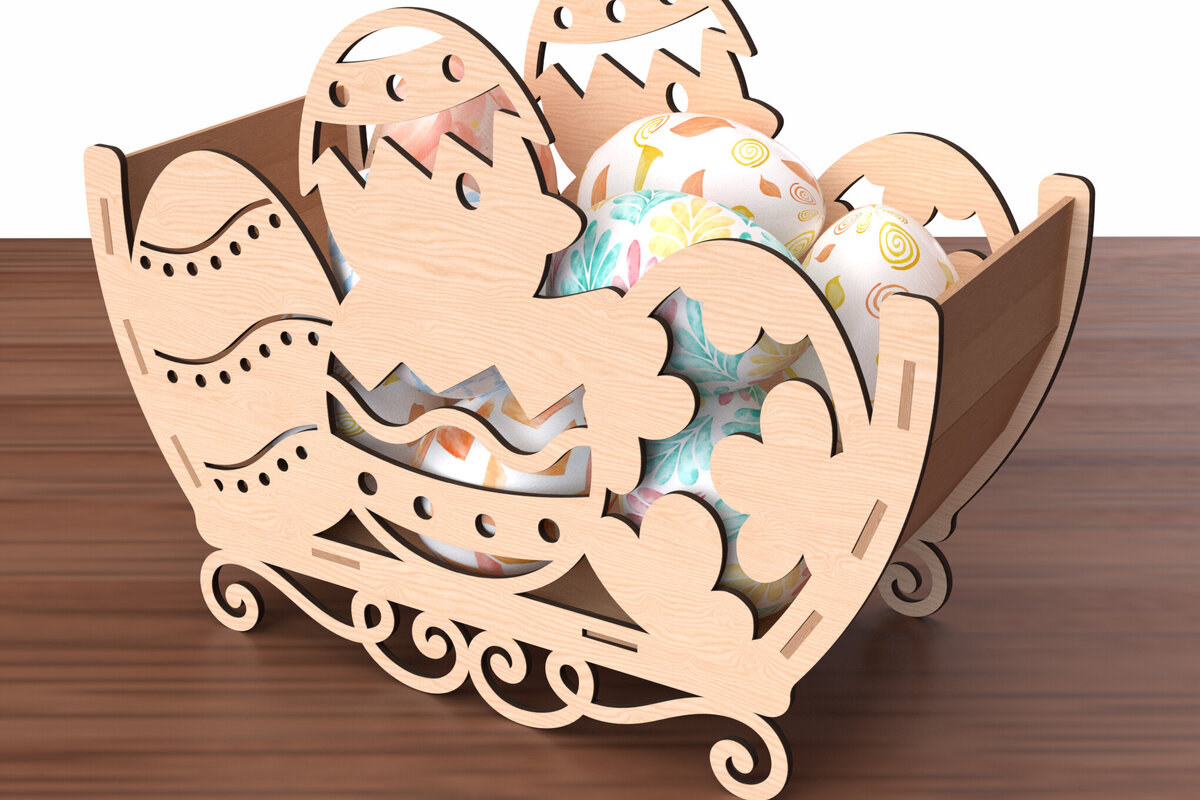 Σετ των 2 Intra απο ξύλο plywood  Χρώμα wenge 3mm-4mm πάχος - Πασχαλινή Αυγοθήκη - Δίασταση 20x20 cm INTRAFABR-120098687