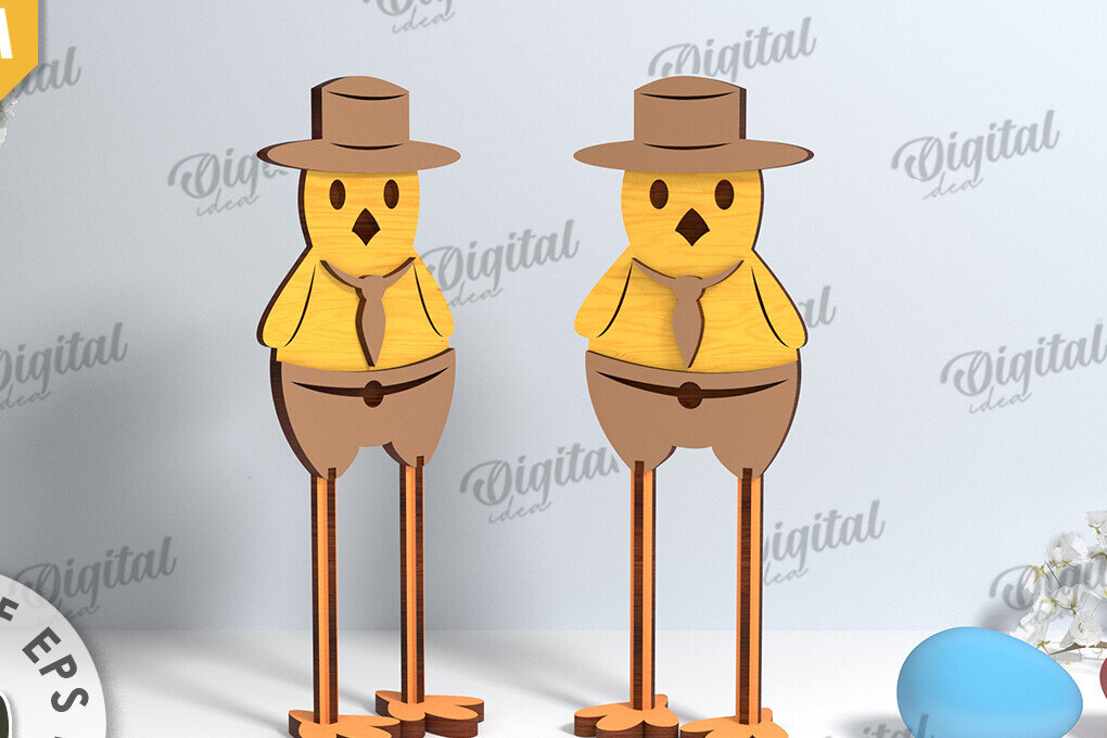 Σετ των 2 Intra απο ξύλο plywood  Χρώμα wenge 3mm-4mm πάχος - Πασχαλινή γκόμενα. Πασχαλινός χαρακτήρας Δίασταση 15x15 cm INTRAFABR-88041091