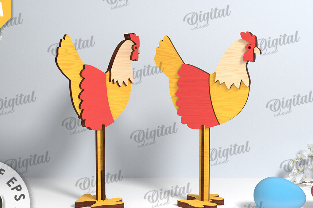 Σετ των 2 Intra απο ξύλο plywood  Χρώμα wenge 3mm-4mm πάχος - Πασχαλινή γκόμενα. Πασχαλινός χαρακτήρας Δίασταση 15x15 cm INTRAFABR-88036734