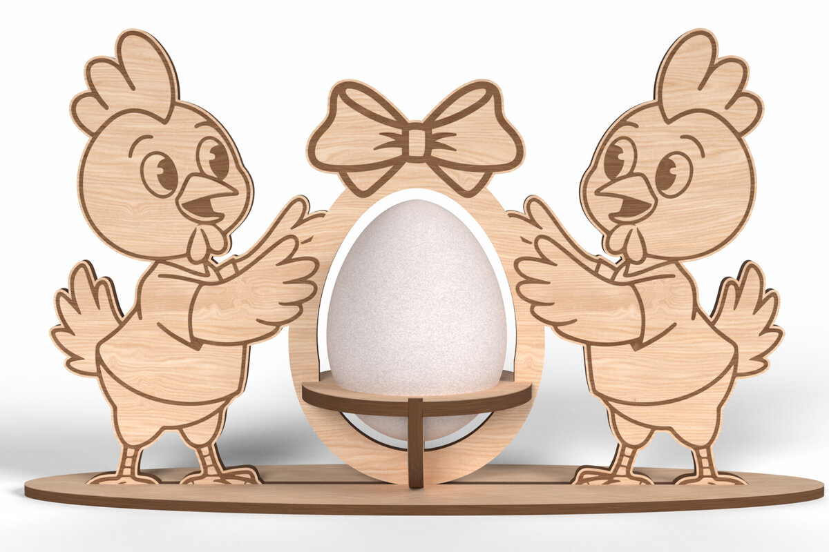 Σετ των 2 Intra απο ξύλο plywood  Χρώμα wenge 3mm-4mm πάχος - Πασχαλινή Αυγοθήκη Κοτόπουλου Δίασταση 6x6 cm INTRAFABR-115914618