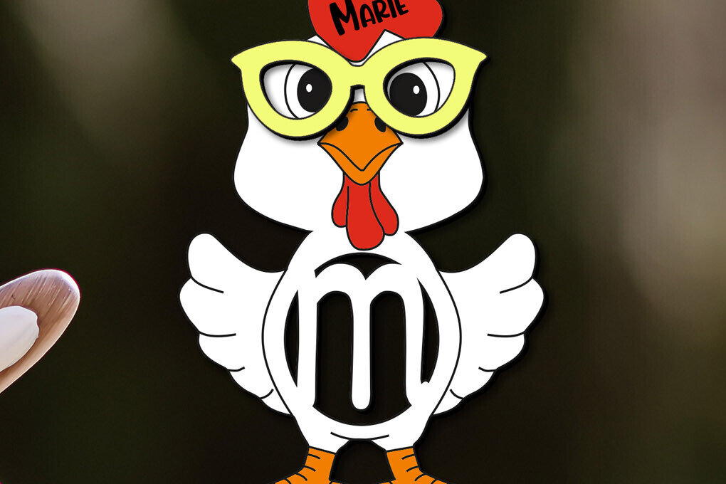 Σετ των 2 Intra απο ξύλο plywood  Χρώμα wenge 3mm-4mm πάχος - Πασχαλινό κοτόπουλο Γιορτινό γράμμα M Καλάθι Δίασταση 6x6 cm INTRAFABR-94075080