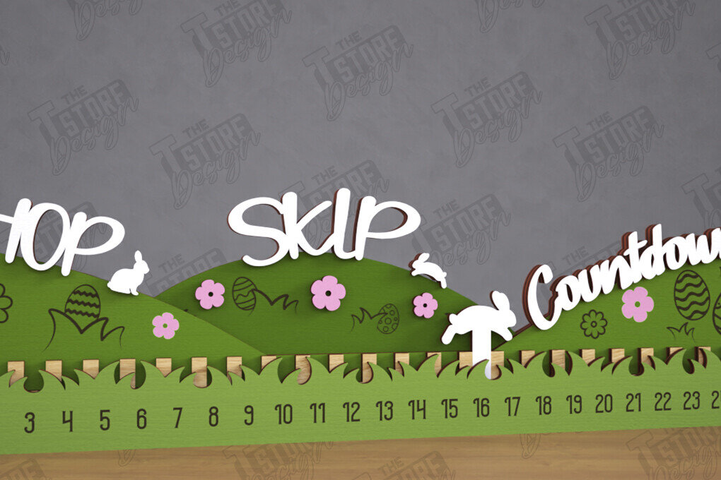 Σετ των 2 Intra απο ξύλο plywood  Χρώμα wenge 3mm-4mm πάχος - Αντίστροφη μέτρηση για το Πάσχα | Ημερολόγιο του Πάσχα | CNC Δίασταση 15x15 cm INTRAFABR-120217931