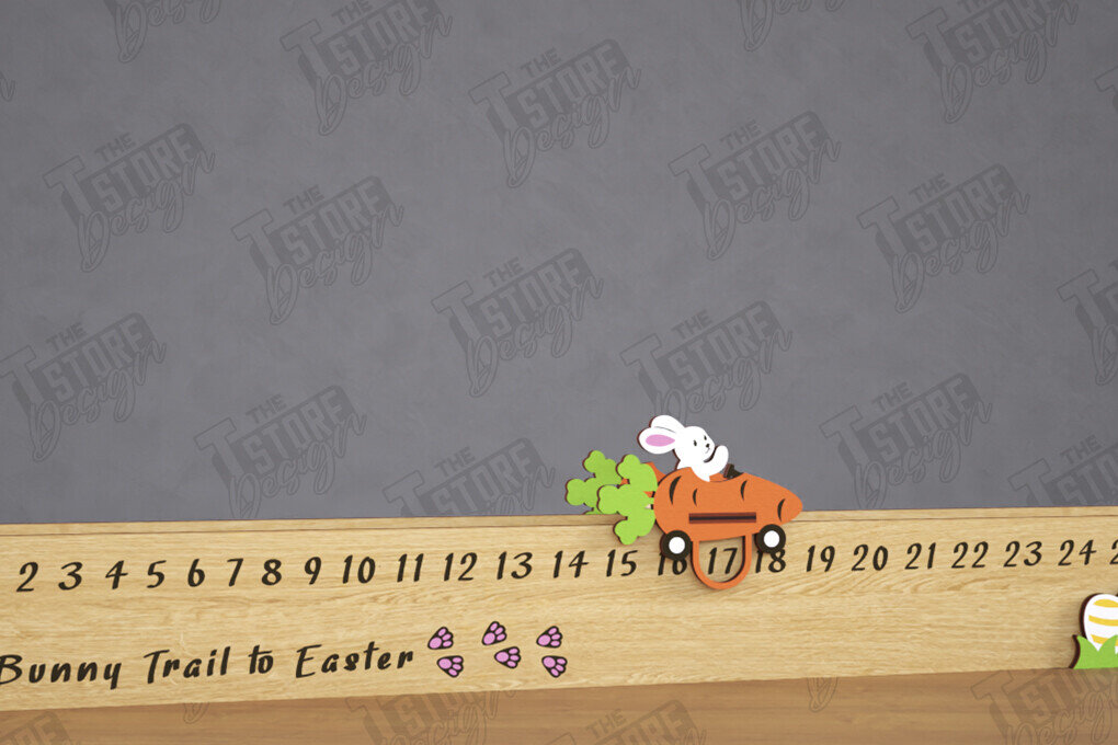 Σετ των 2 Intra απο ξύλο plywood  Χρώμα wenge 3mm-4mm πάχος - Αντίστροφη μέτρηση για το Πάσχα | Ημερολόγιο του Πάσχα | CNC Δίασταση 15x15 cm INTRAFABR-120217938