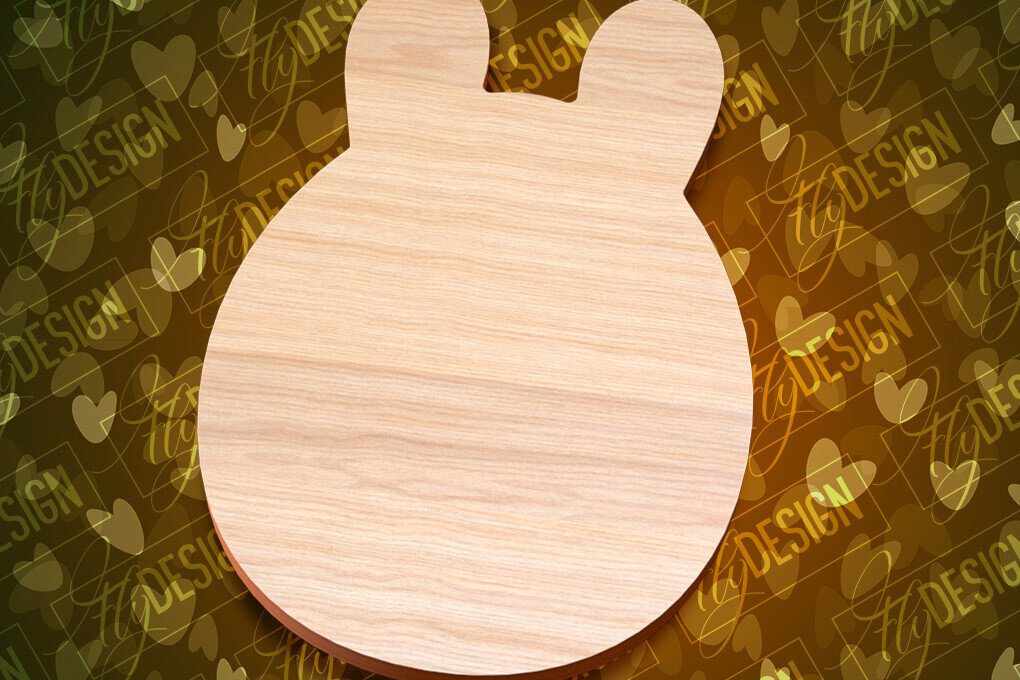 Σετ των 2 Intra απο ξύλο plywood  Χρώμα wenge 3mm-4mm πάχος - Πασχαλινές σανίδες κοπής | Κόψιμο με λέιζερ λαγουδάκι Δίασταση 15x15 cm INTRAFABR-99697315