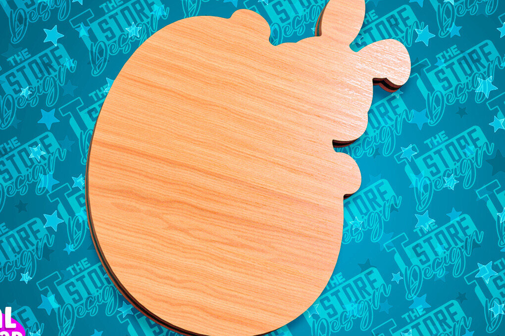 Σετ των 2 Intra απο ξύλο plywood  Χρώμα wenge 3mm-4mm πάχος - Πασχαλινές σανίδες κοπής | Κόψιμο με λέιζερ λαγουδάκι Δίασταση 15x15 cm INTRAFABR-106109862