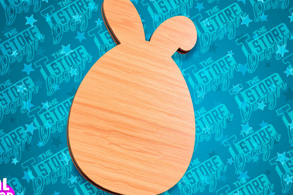 Σετ των 2 Intra απο ξύλο plywood  Χρώμα wenge 3mm-4mm πάχος - Πασχαλινές σανίδες κοπής | Κόψιμο με λέιζερ λαγουδάκι Δίασταση 15x15 cm INTRAFABR-106109903