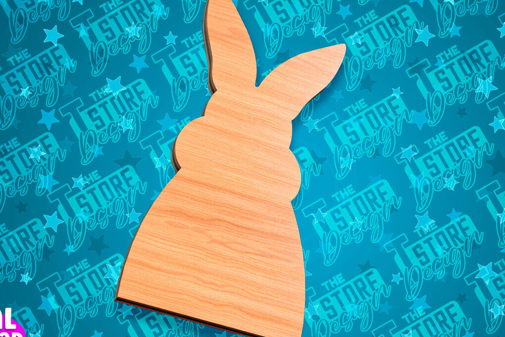 Σετ των 2 Intra απο ξύλο plywood  Χρώμα wenge 3mm-4mm πάχος - Πασχαλινές σανίδες κοπής | Κόψιμο με λέιζερ λαγουδάκι Δίασταση 15x15 cm INTRAFABR-106109914