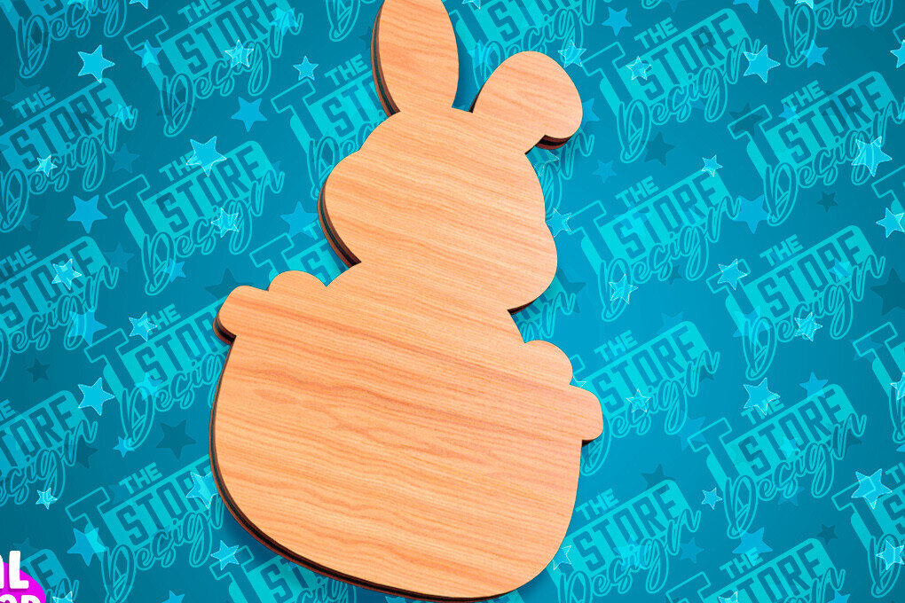 Σετ των 2 Intra απο ξύλο plywood  Χρώμα wenge 3mm-4mm πάχος - Πασχαλινές σανίδες κοπής | Κόψιμο με λέιζερ λαγουδάκι Δίασταση 15x15 cm INTRAFABR-124769083