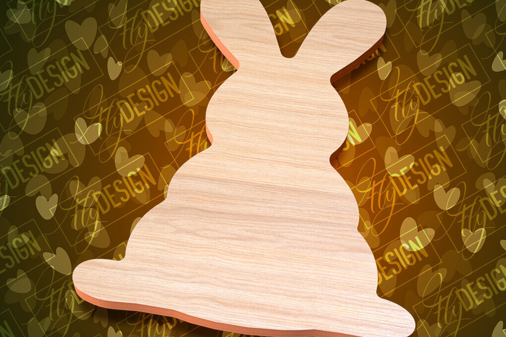 Σετ των 2 Intra απο ξύλο plywood  Χρώμα wenge 3mm-4mm πάχος - Πασχαλινές σανίδες κοπής | Κόψιμο με λέιζερ λαγουδάκι Δίασταση 15x15 cm INTRAFABR-124769074