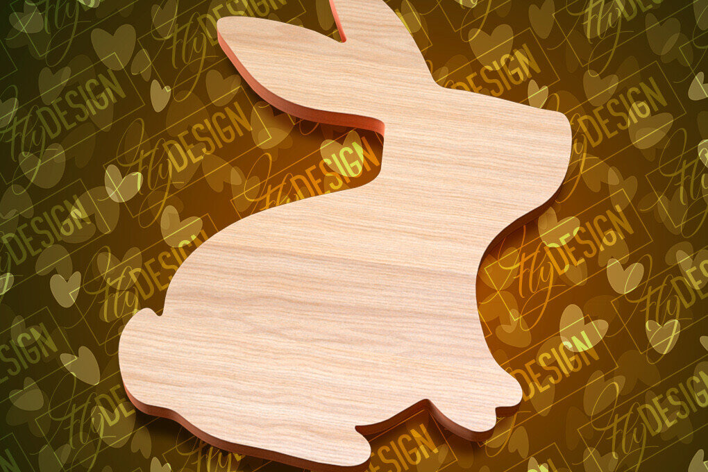 Σετ των 2 Intra απο ξύλο plywood  Χρώμα wenge 3mm-4mm πάχος - Πασχαλινές σανίδες κοπής | Κόψιμο με λέιζερ λαγουδάκι Δίασταση 15x15 cm INTRAFABR-99827173