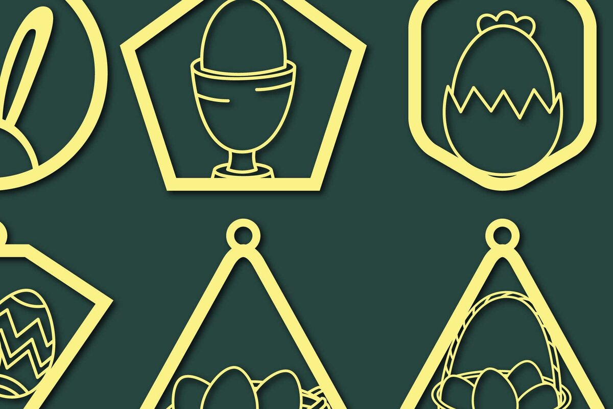 Σετ των 3 Intra απο ξύλο plywood  Χρώμα wenge 3mm-4mm πάχος - Πασχαλινό Σκουλαρίκι Πακέτο κοπής με λέιζερ Δίασταση 3x3 cm INTRAFABR-103376023