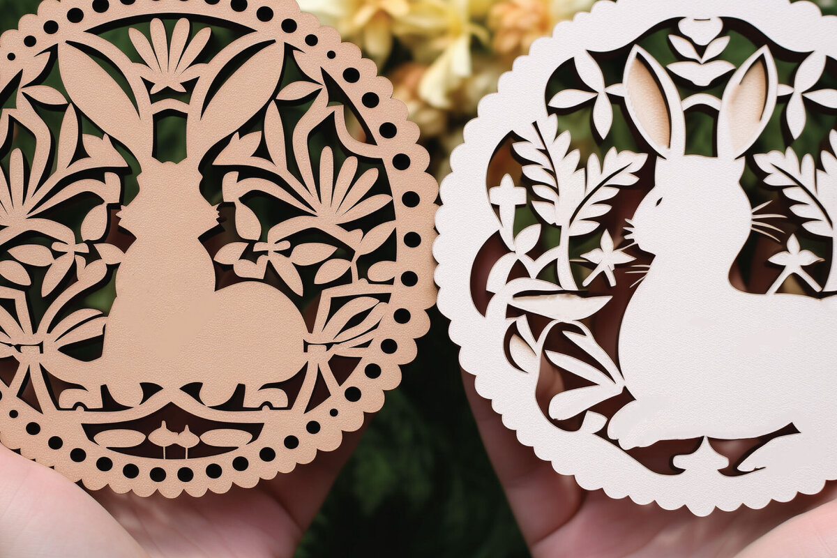 Σετ των 2 Intra απο ξύλο plywood  Χρώμα wenge 3mm-4mm πάχος - Πακέτο Day Easter Day Δίασταση 4x4 cm INTRAFABR-78570573