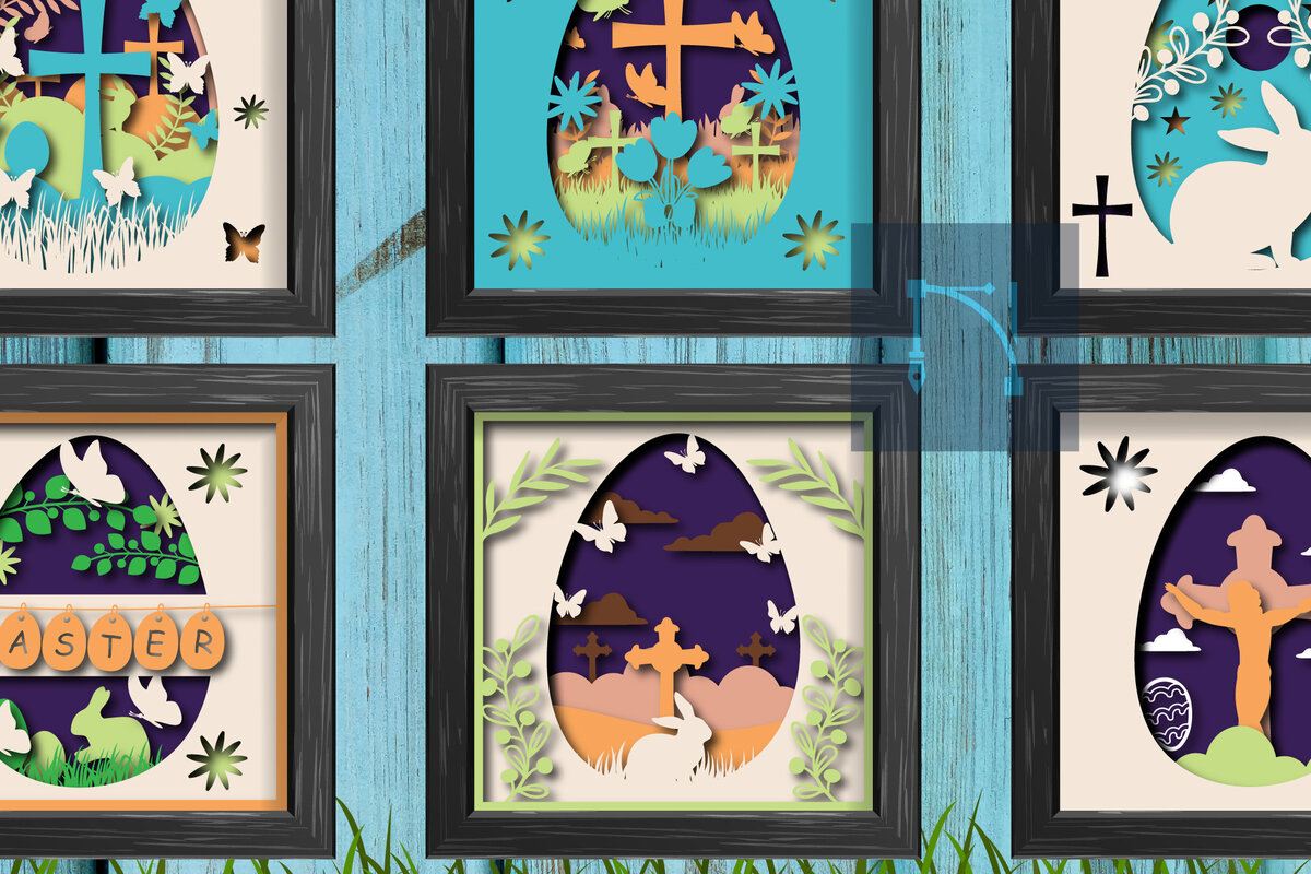 Σετ των 2 Intra απο ξύλο plywood  Χρώμα wenge 3mm-4mm πάχος - Πακέτο Shadow/light Box Πάσχας Δίασταση 15x15 cm INTRAFABR-103429701