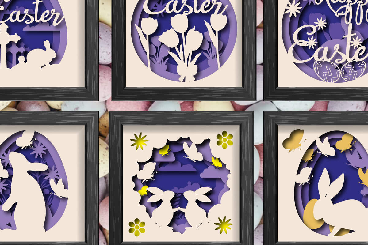 Σετ των 2 Intra απο ξύλο plywood  Χρώμα wenge 3mm-4mm πάχος - Πακέτο Shadow/light Box Πάσχας Δίασταση 15x15 cm INTRAFABR-103439228