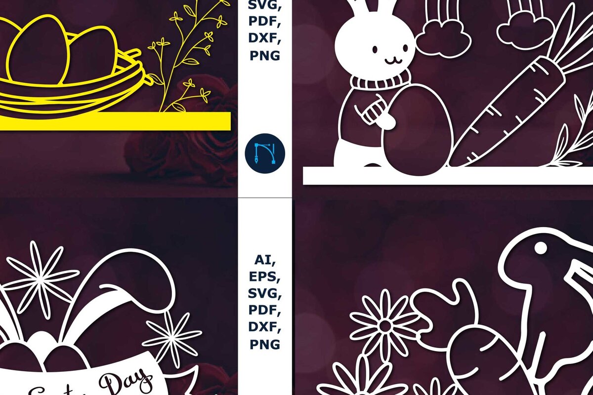 Σετ των 2 Intra απο ξύλο plywood  Χρώμα wenge 3mm-4mm πάχος - Πακέτο Sign Sign Day του Πάσχα Δίασταση 15x15 cm INTRAFABR-103453376