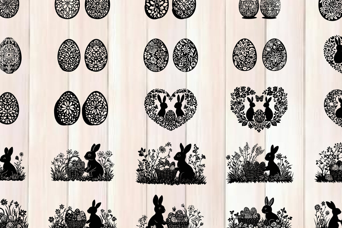 Σετ των 2 Intra απο ξύλο plywood  Χρώμα wenge 3mm-4mm πάχος - Πακέτο σιλουέτας για την ημέρα του Πάσχα Δίασταση 4x4 cm INTRAFABR-103424682