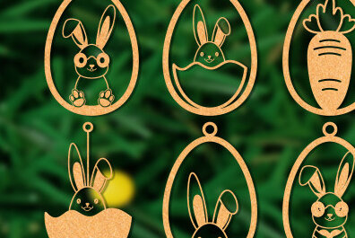 Σετ των 2 Intra απο ξύλο plywood  Χρώμα wenge 3mm-4mm πάχος - στοιχείο πασχαλινής διακόσμησης Δίασταση 15x15 cm INTRAFABR-40193266