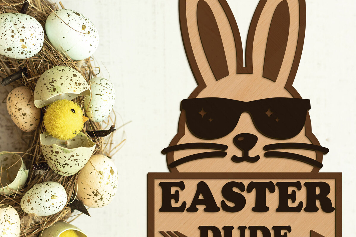 Σετ των 2 Intra απο ξύλο plywood  Χρώμα wenge 3mm-4mm πάχος - Πασχαλινό διακοσμητικό πάνελ λαγουδάκι, Δίασταση 6x7 cm INTRAFABR-81004112