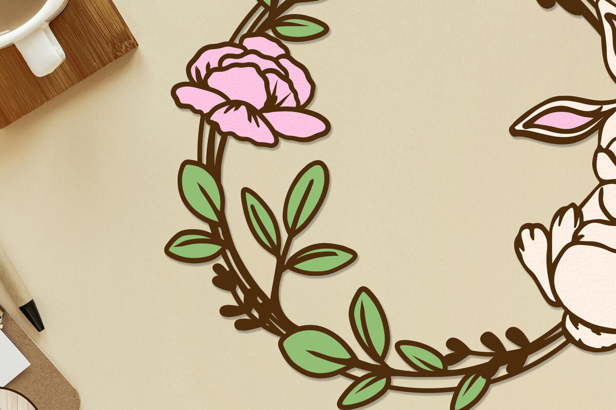 Σετ των 2 Intra απο ξύλο plywood  Χρώμα wenge 3mm-4mm πάχος - Πασχαλινό διακοσμητικό πρότυπο στεφάνι τοίχου Δίασταση 2x14 cm INTRAFABR-76619503