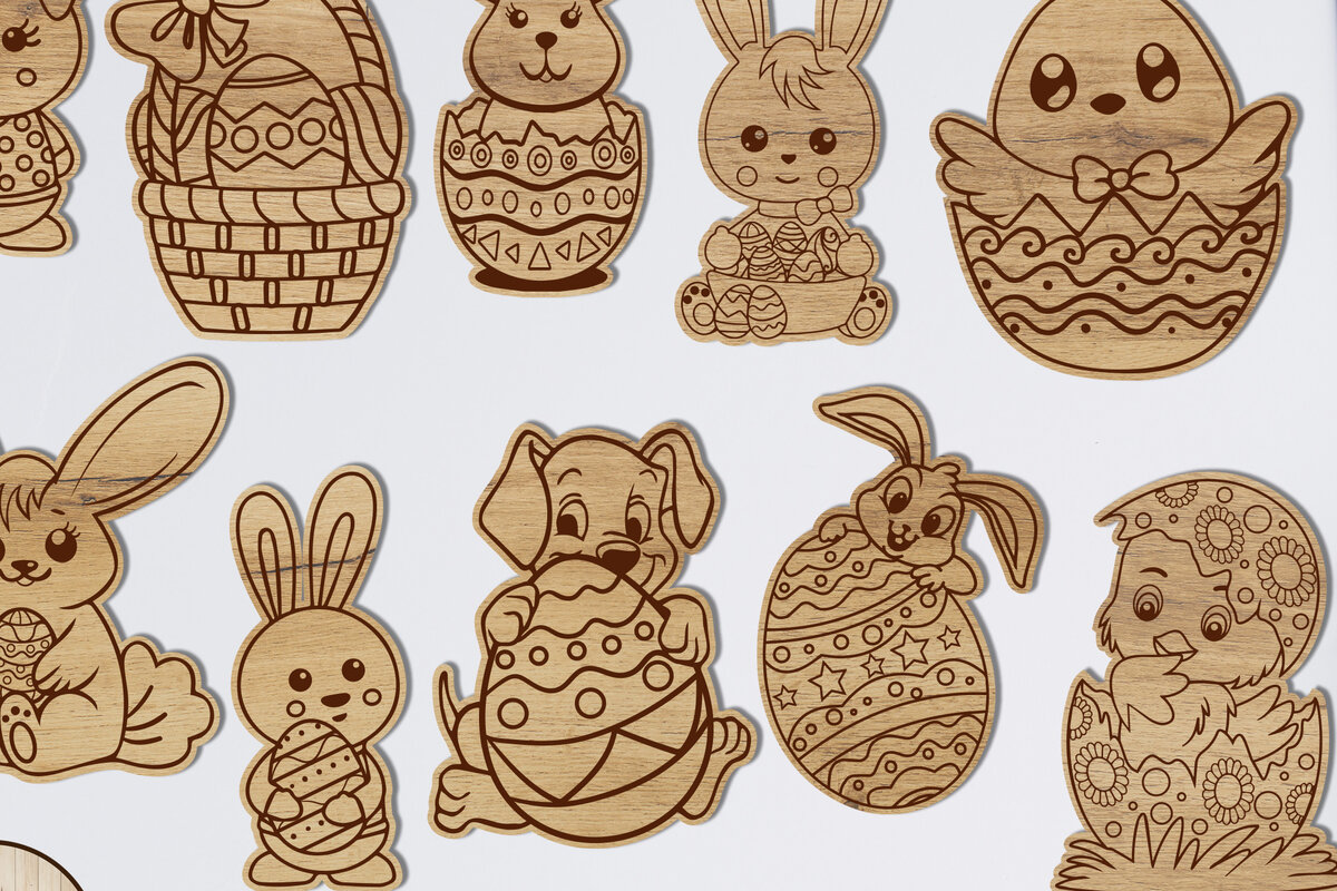 Σετ των 2 Intra απο ξύλο plywood  Χρώμα wenge 3mm-4mm πάχος - Πασχαλινό DIY Paint Kit, για παιδιά Δίασταση 5x4 cm INTRAFABR-106377186